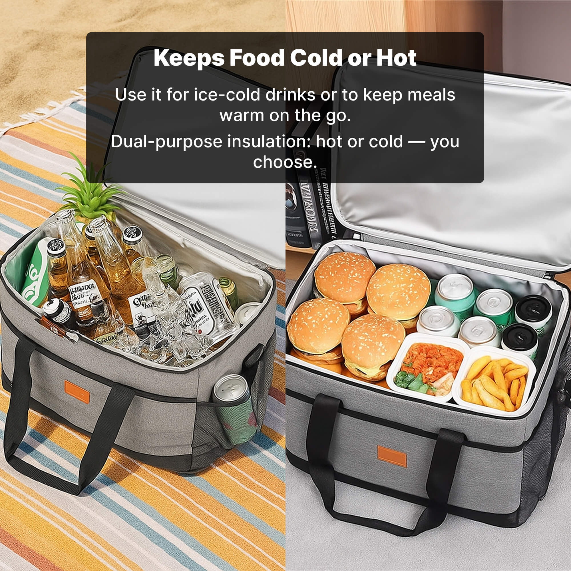BowLift | 33L Waterproof Cooler Bag | Insulated, Spacious & Ideal for Picnics, Beach Days, Hiking, and Outdoor Activities