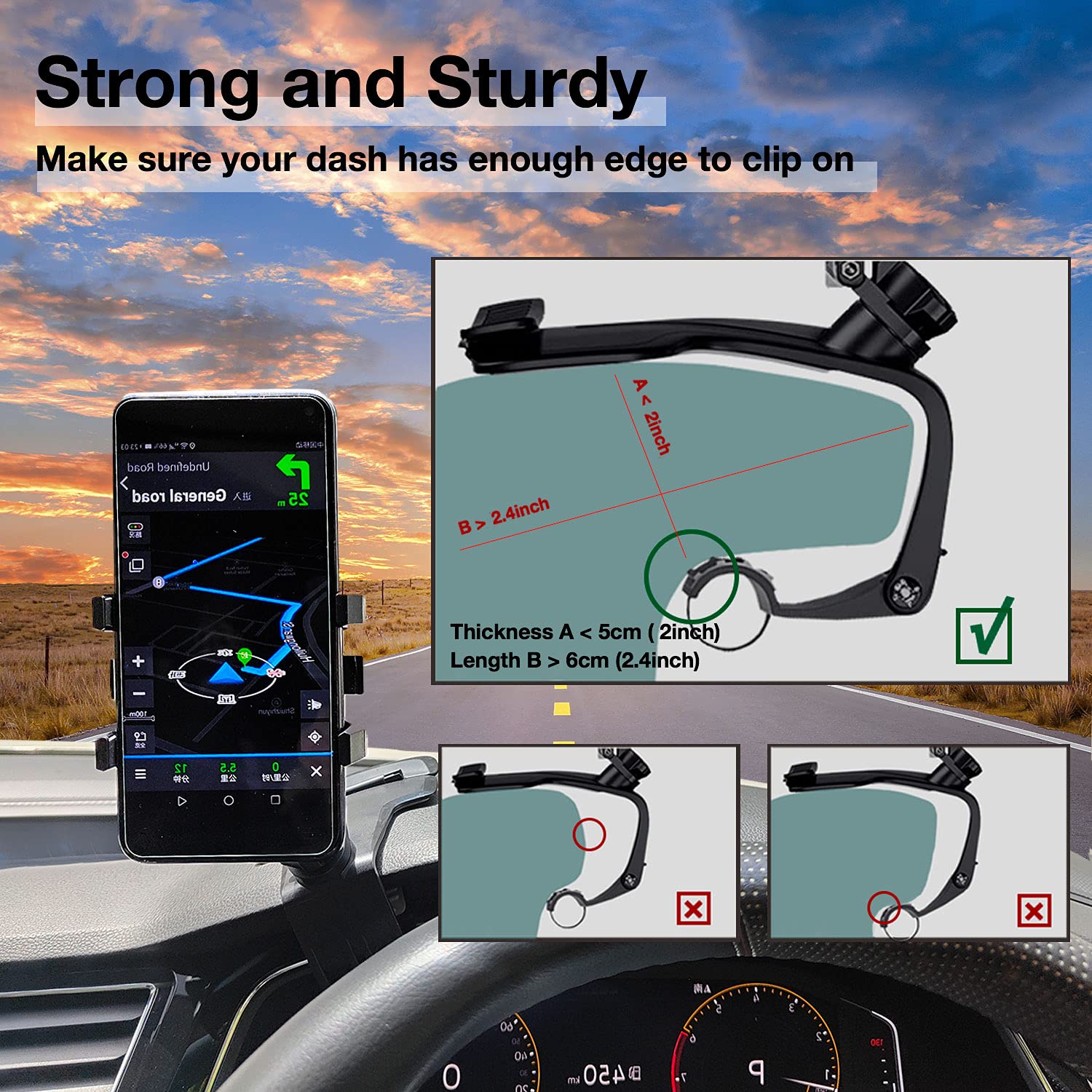 BowLift | 360 Degree Rotatable Car Dashboard Phone Holder