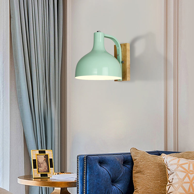 BowLift | Barn Shade Wall Mount Light Nordic Metal 1 Head 7.5" B White/Pink/Blue/Green Wall Lighting Fixture for Bedroom Nightstand