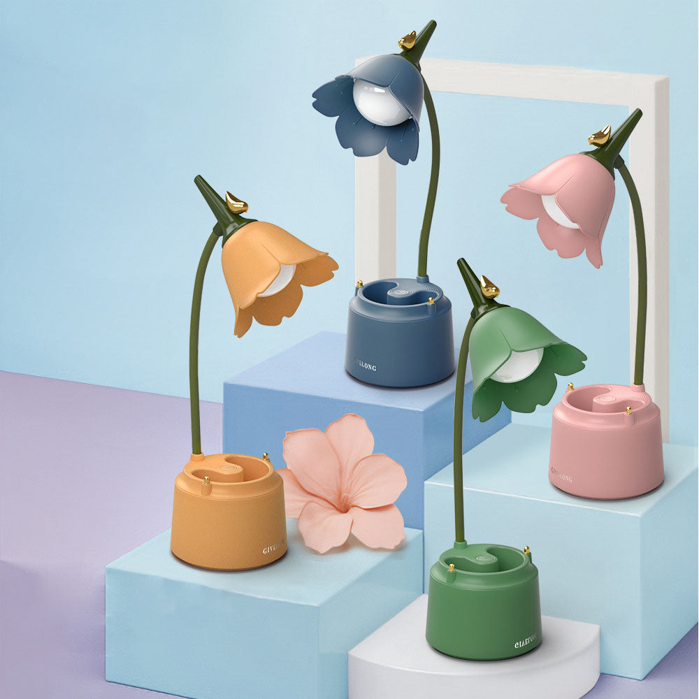 LED foldable touch pen holder desk lamp dormitory bedroom bedside eye protection learning special night light