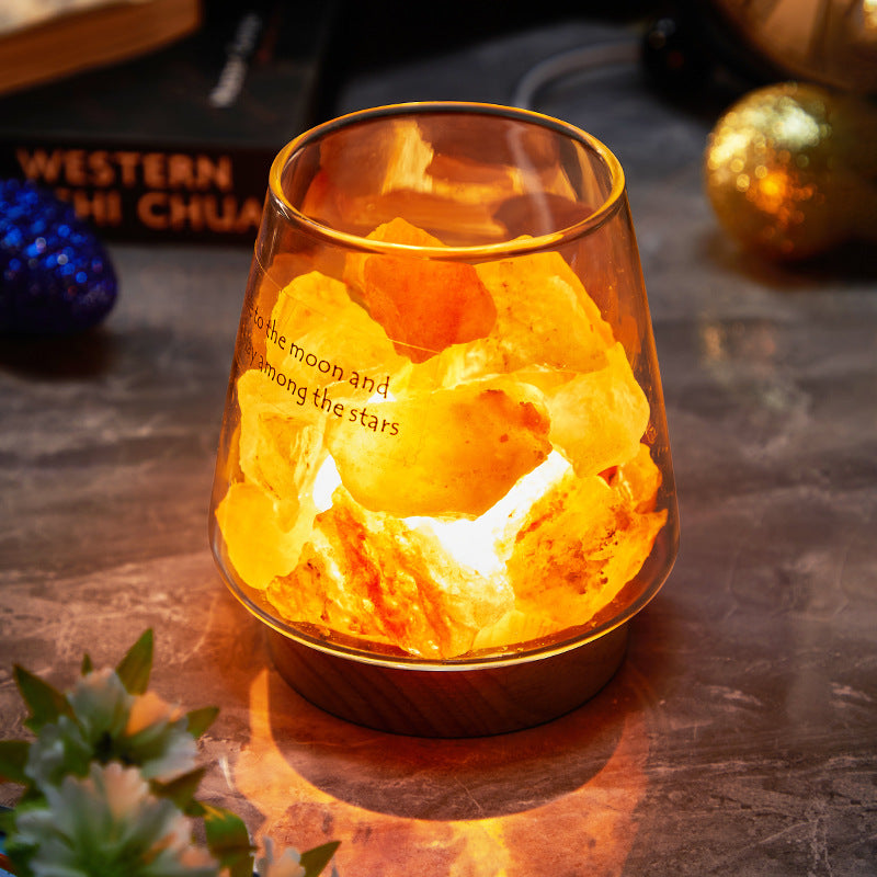 Himalayan Salt Lamp Aroma Lamp Ore Crystal Salt Stone Night Lamp Bedroom Table Lamp Girl Bedside Lamp Atmosphere Lamp