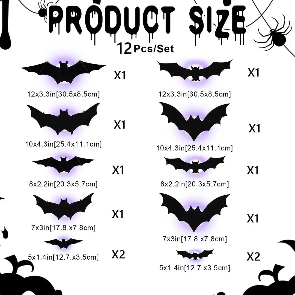 BowLift | 3D flying Halloween bat wall decorations