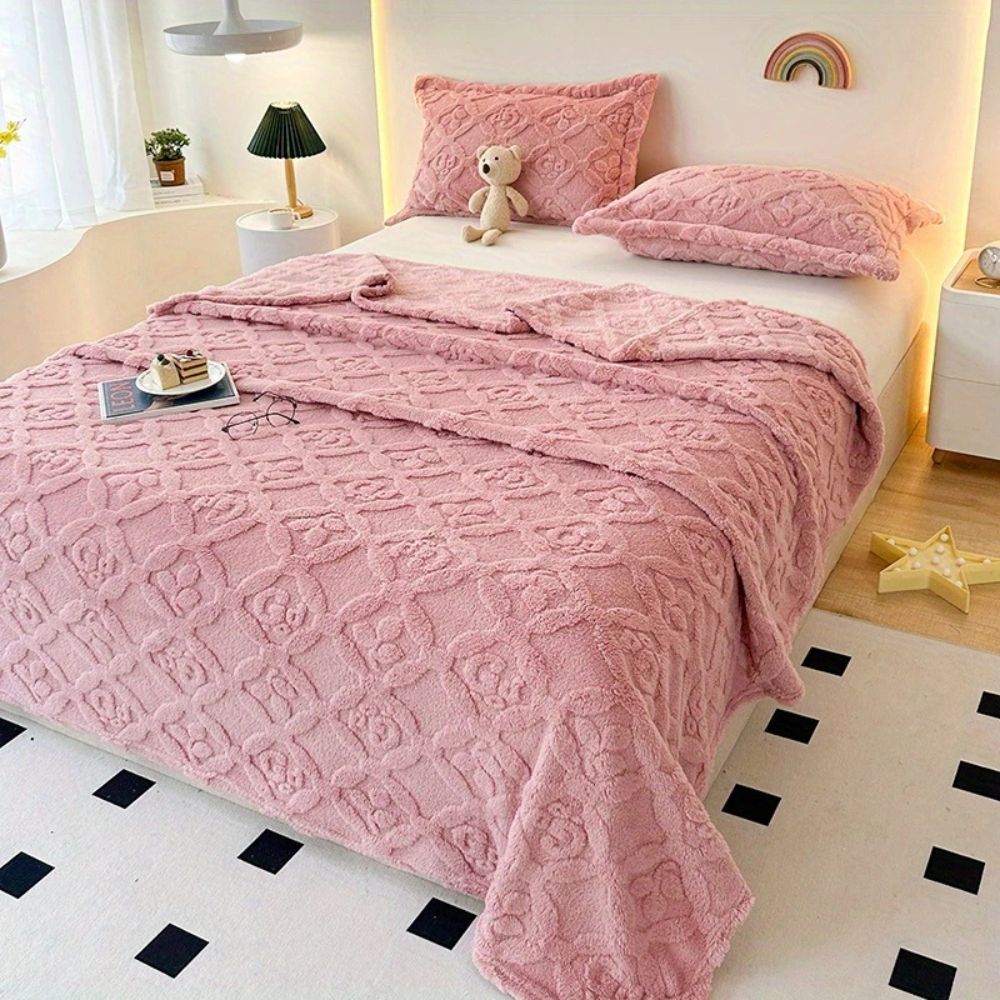 BowLift | Leaf Embroidery Fleece Winter Blanket