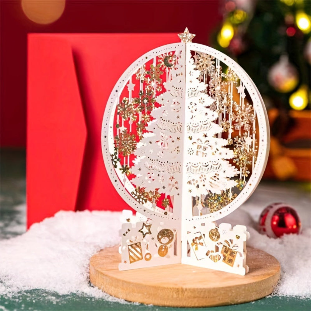 BowLift | 3D Pop-up Christmas Card with Magical Tree Display – Perfect for Christmas Wishes and Festive Decoration