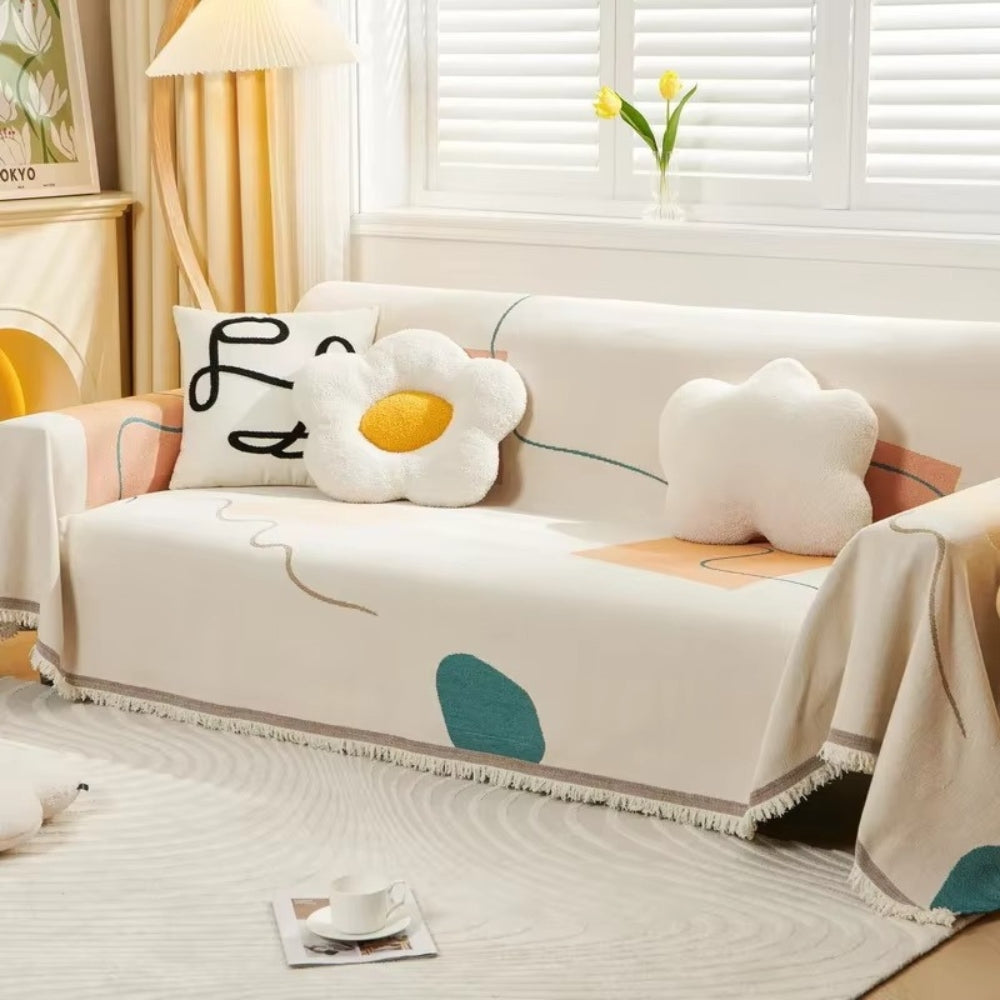 BowLift | Meringue Chenille Geometry Sofa Cover