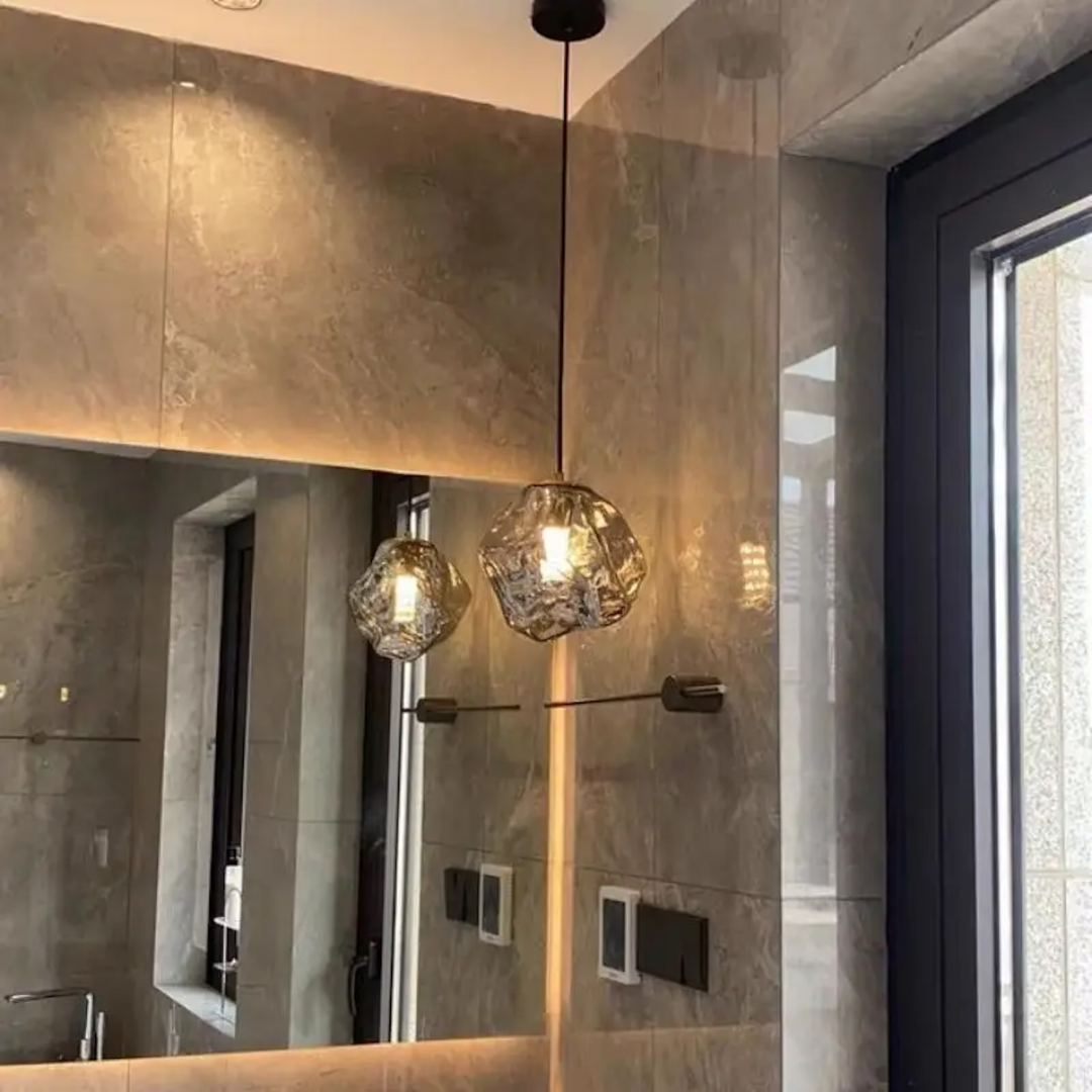 BowLift | Frostglow Glass Pendant Inspired by Ice Cubes