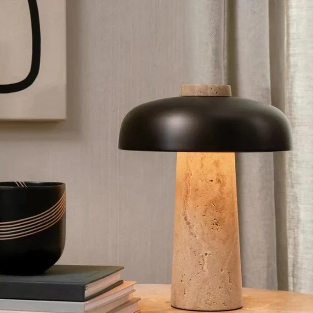 BowLift | Luxury Travertine LED Table Lamp