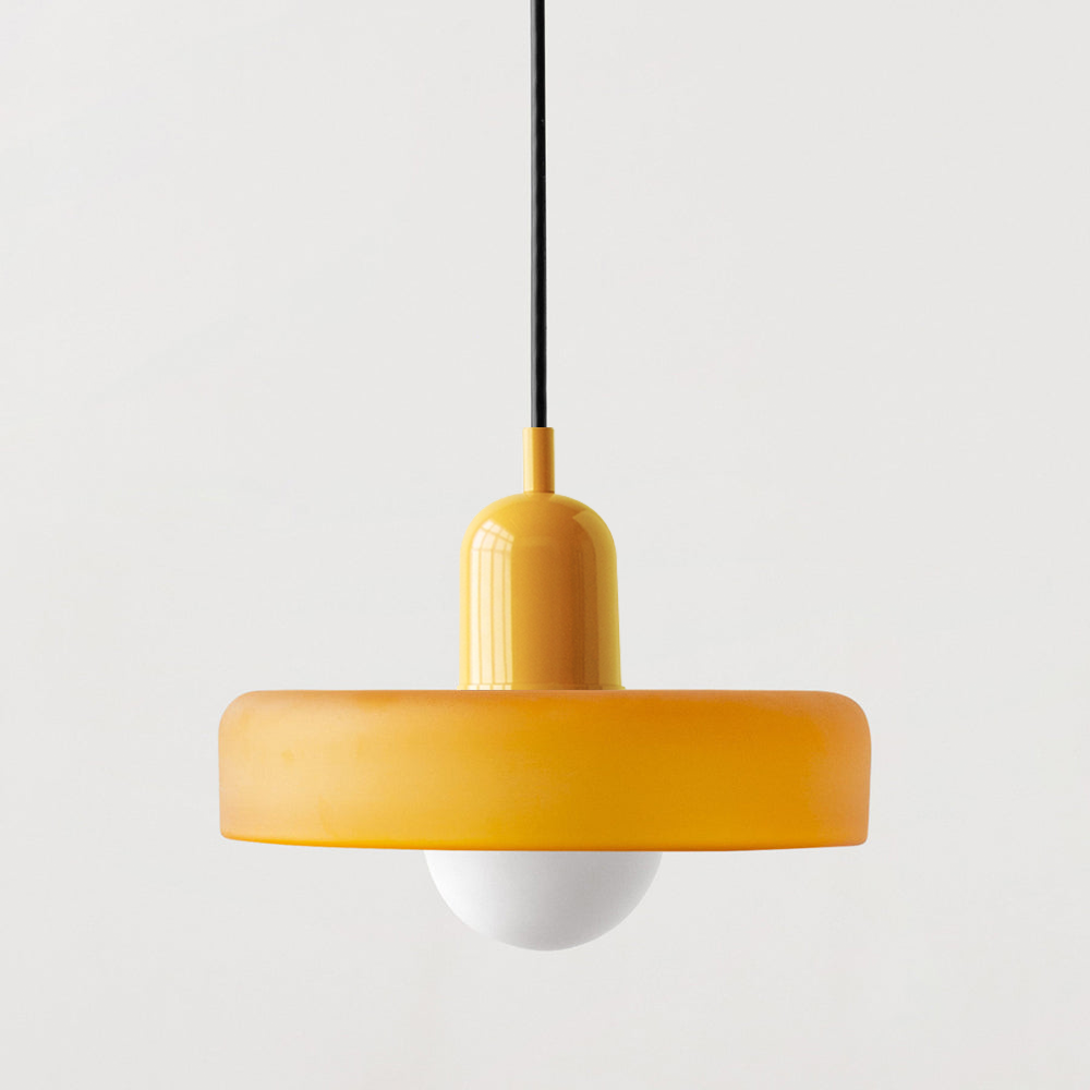 BowLift | Scandi Bauhaus Pendant Light – Stylish Orange Ceiling Lamp for Contemporary Spaces