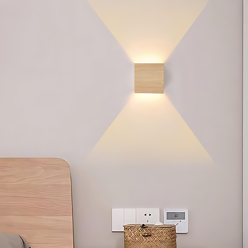 BowLift | NordiLume | Scandinavian square wooden wall lamp