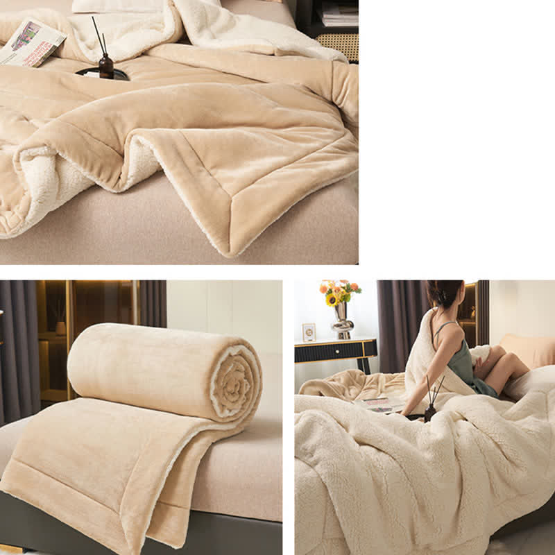 BowLift | Solid thick double-sided velvet cube blanket