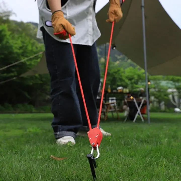 BowLift | 4 pieces | Adjustable outdoor camping rope – stable, reflective and compact