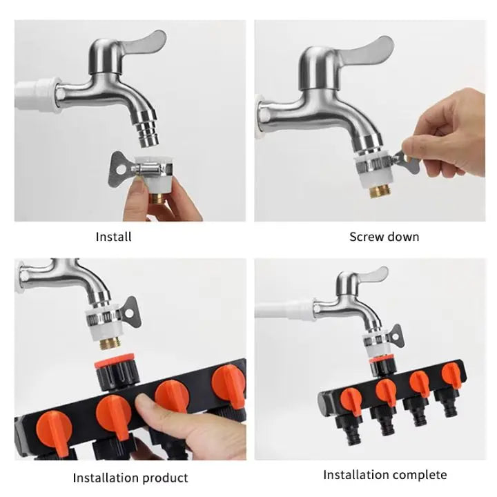 BowLift | 4-Way Garden Hose Connector – Efficient Watering for Your Garden