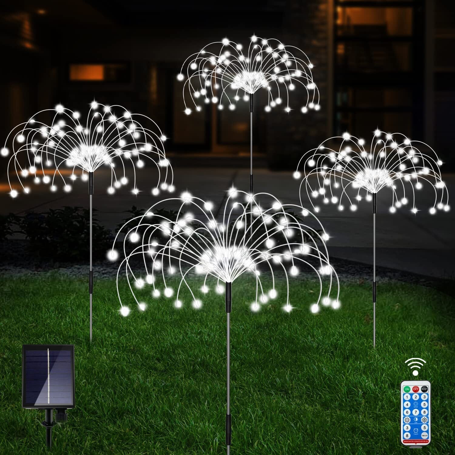 BowLift | 4-Pack: Solar Lights Outdoor, Warm White Garden Lights