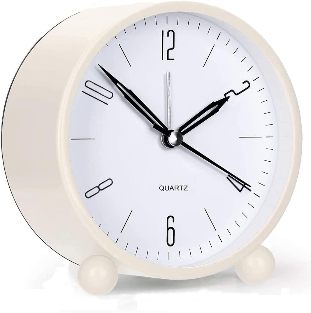 BowLift | 4" Super Silent Non Ticking Analog Clock with Night Light