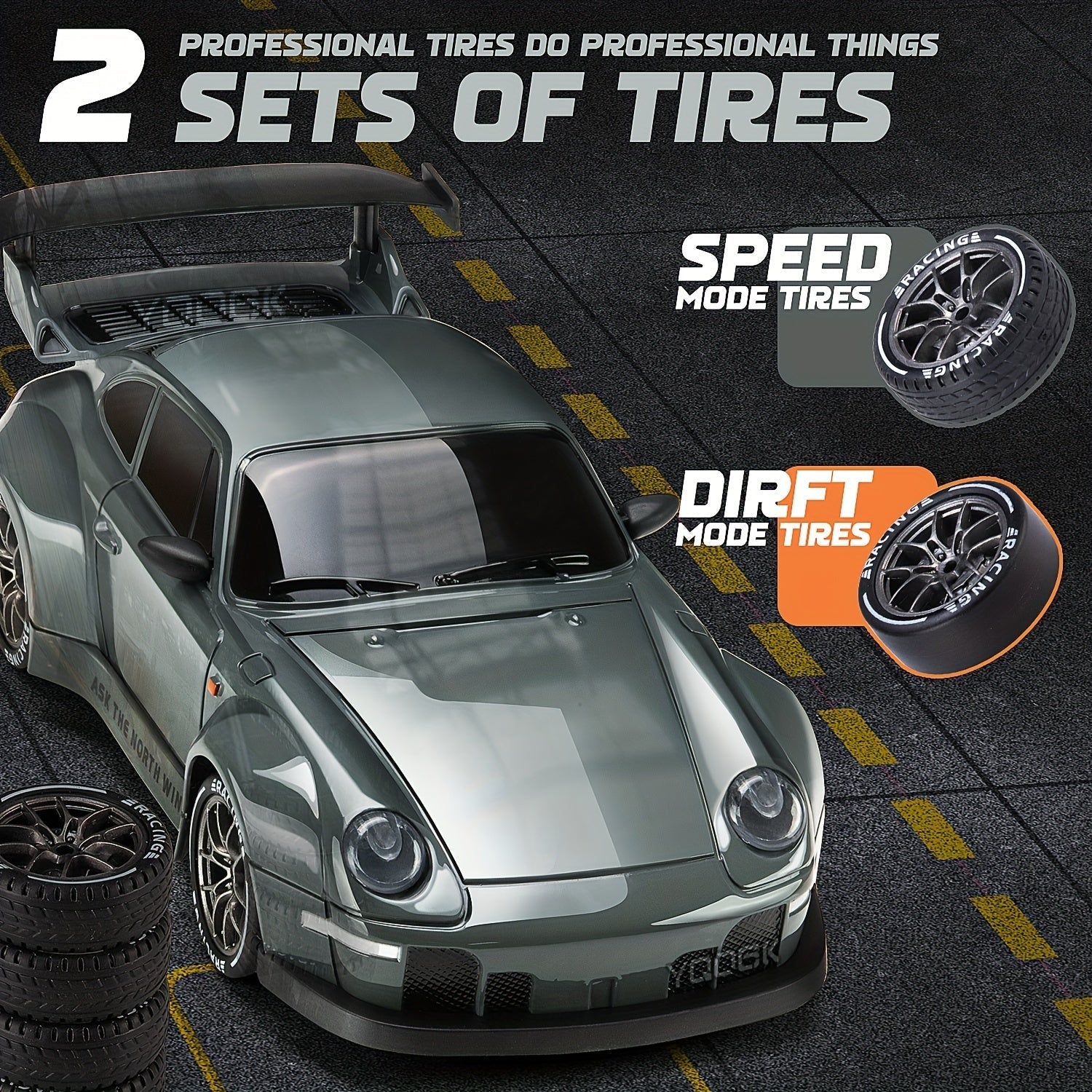 BowLift | 1:24 RC Drift Car | 4WD, LED Wheels & USB Rechargeable for Indoor and Outdoor Racing Fun