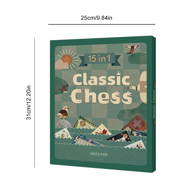 BowLift | 15-in-1 Multifunctional Book Style Portable Chess Set