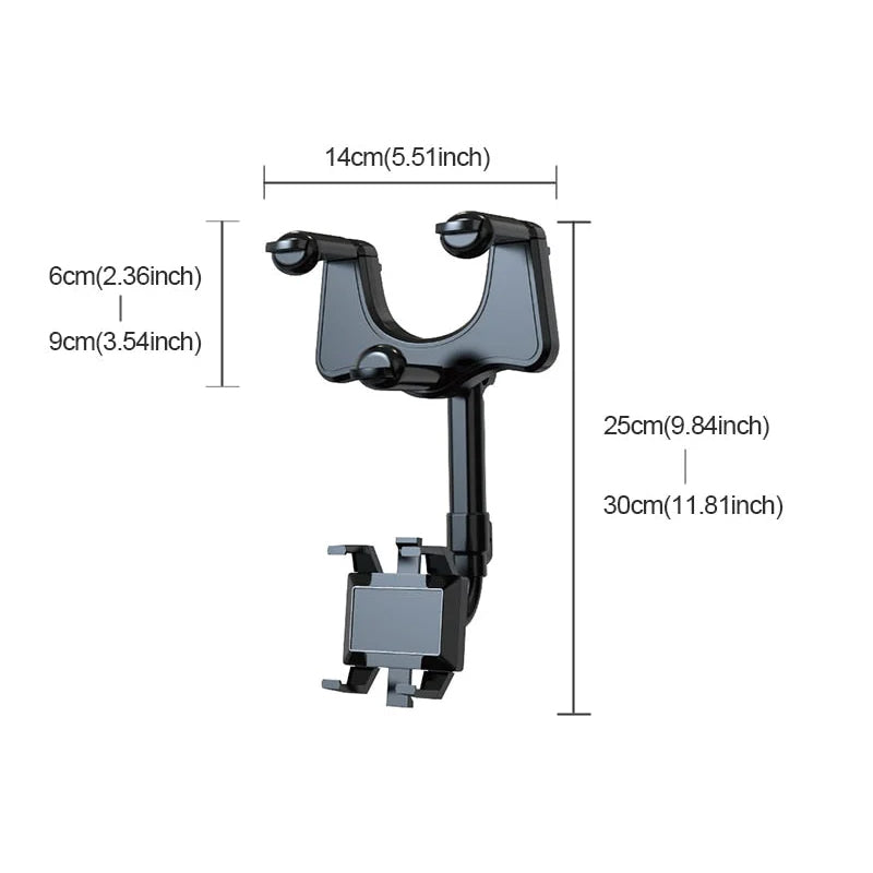 BowLift | Multifunctional 360 Rotatable Car Rearview Mirror Phone Holder