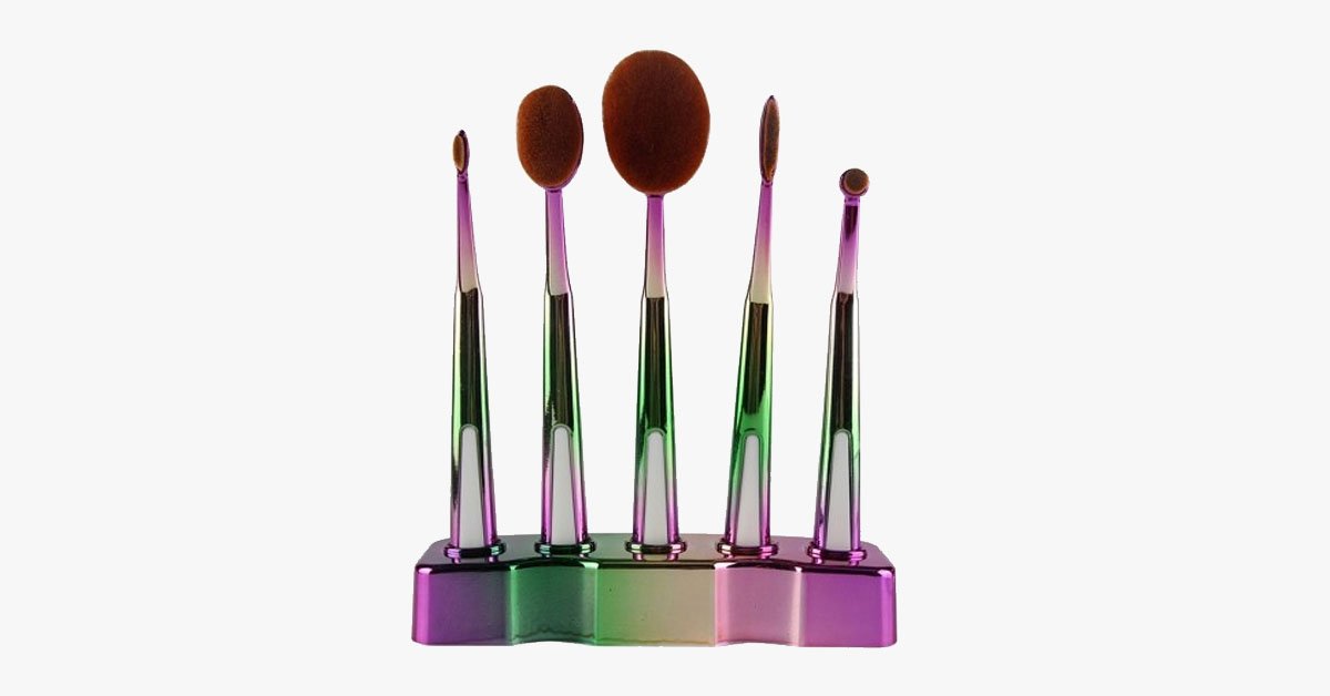 BowLift | Galaxy Oval Brush Set with 5 Pieces with Soft Hair Bristles – Lightweight and Easy to Use