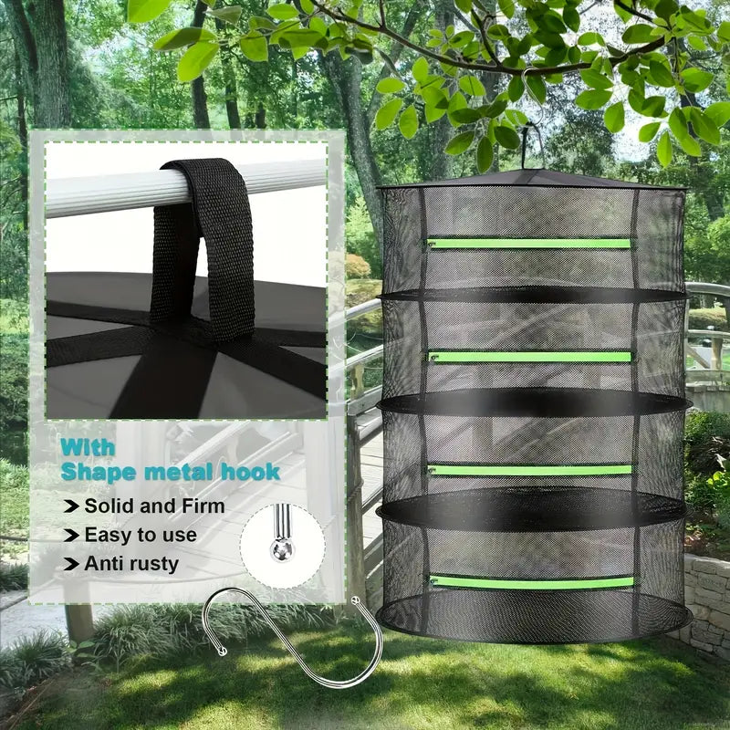 BowLift | Foldable drying basket for fruits, vegetables, and herbs – Multi-tier net storage for quick drying process