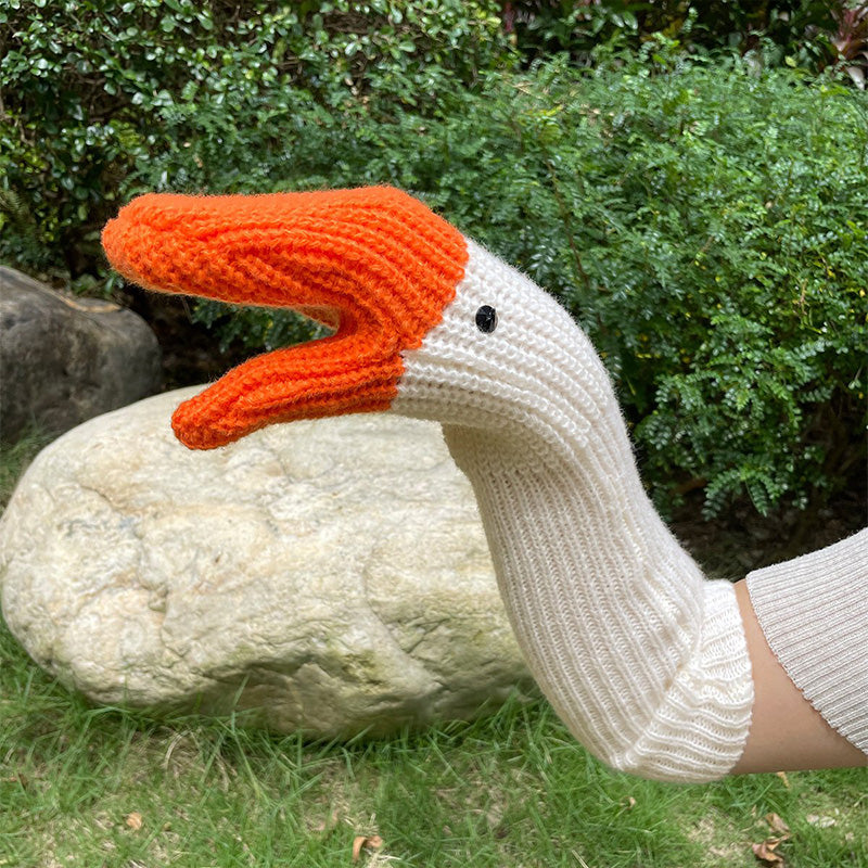 BowLift | Funny Crochet Goose Mittens