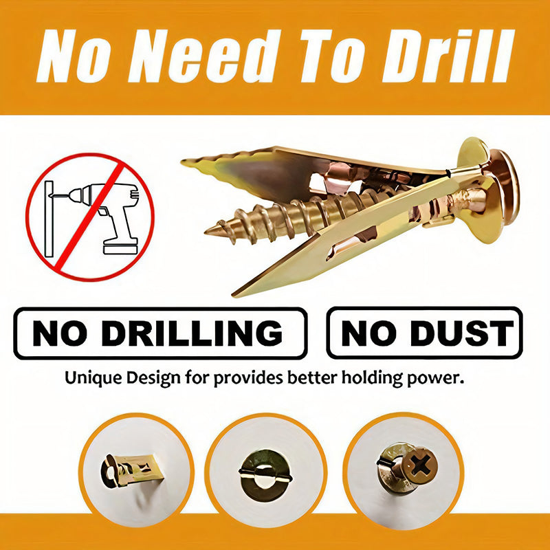 BowLift | Drywall Expansion Anchors + High Strength Zinc Screws Kit (Pack of 100)