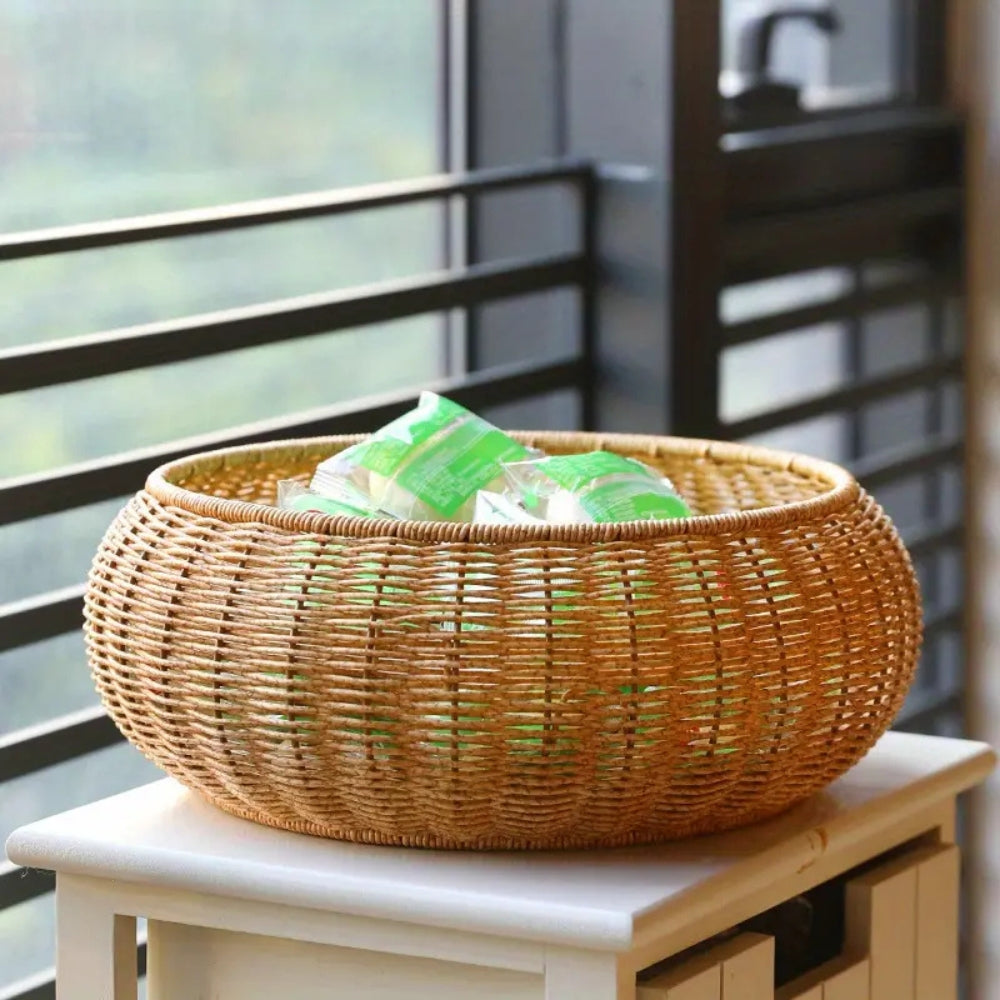 BowLift | Dome-Shaped Knitted Rattan Basket with Lid