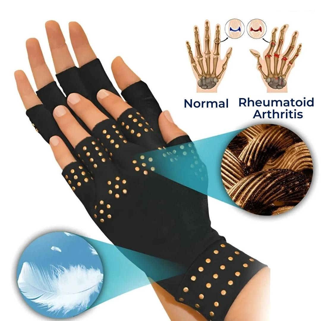 BowLift | Fingerless Gloves for Arthritis & Pain Relief - Magnetic Compression for Improved Circulation and Reduced Swelling