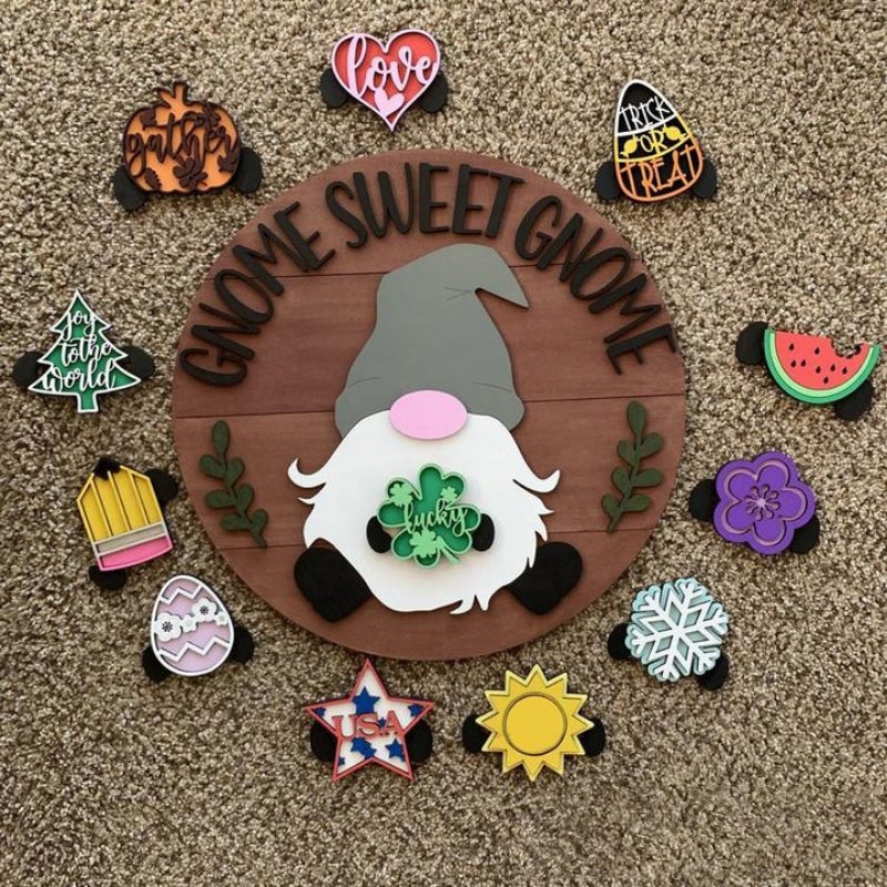 BowLift | Cute Gnome Door Hanger DIY Interchangeable Welcome Door Decoration