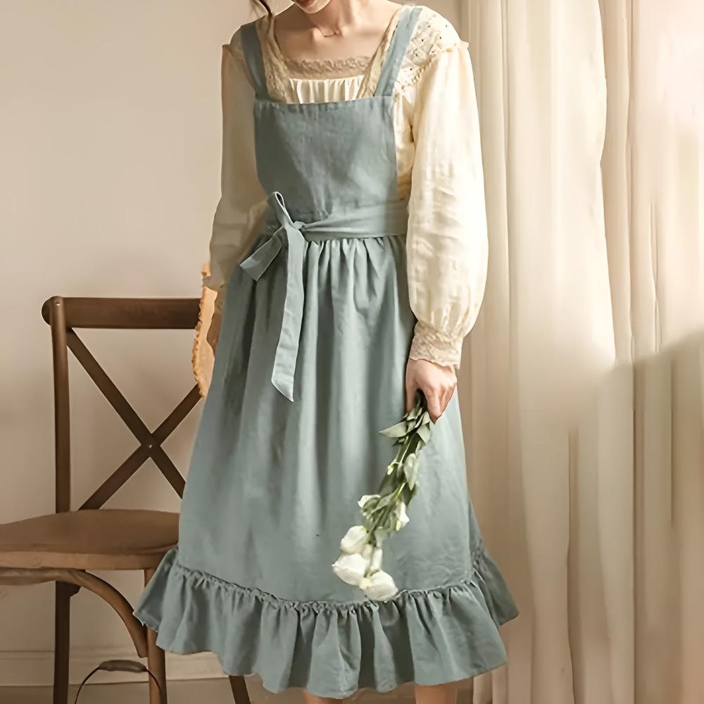 BowLift | Rustic Ruffle Linen Apron