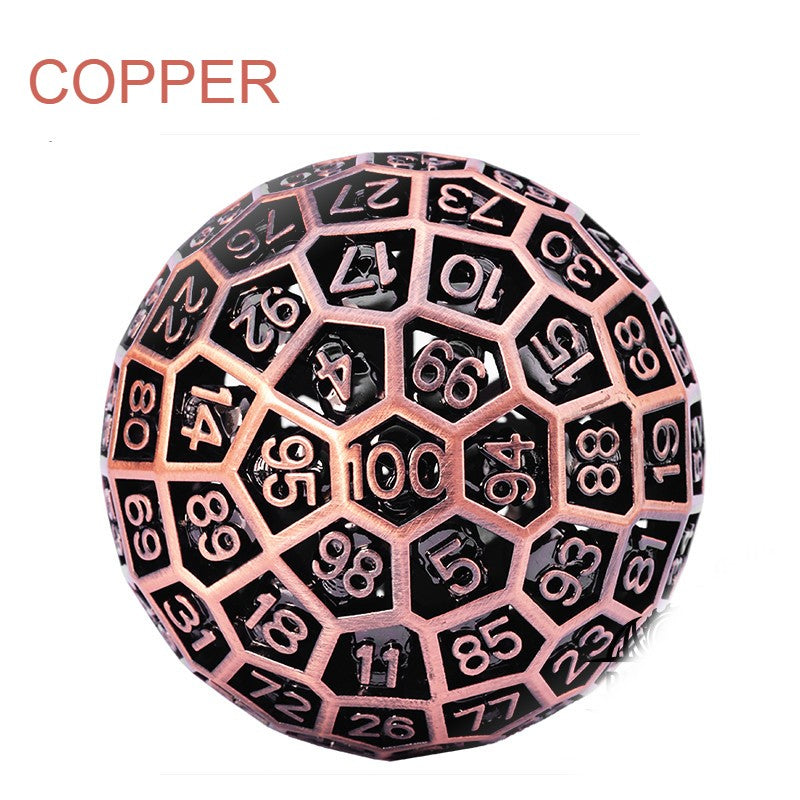 BowLift | 100 Sided Polyhedron Metal Dice with Numbering, Designed for Big Party & More Possibilities