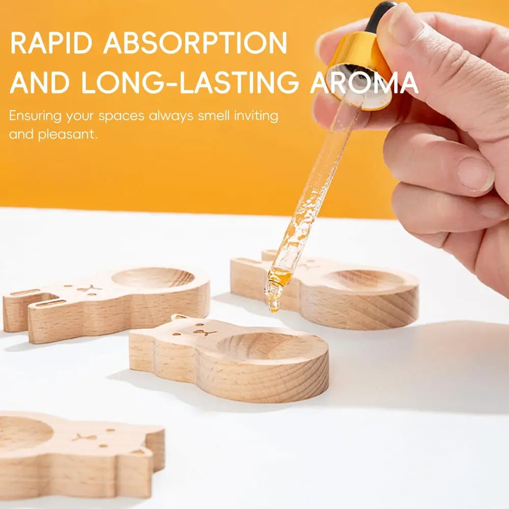 BowLift | 4-piece set wooden fragrance dispensers – cat & rabbit