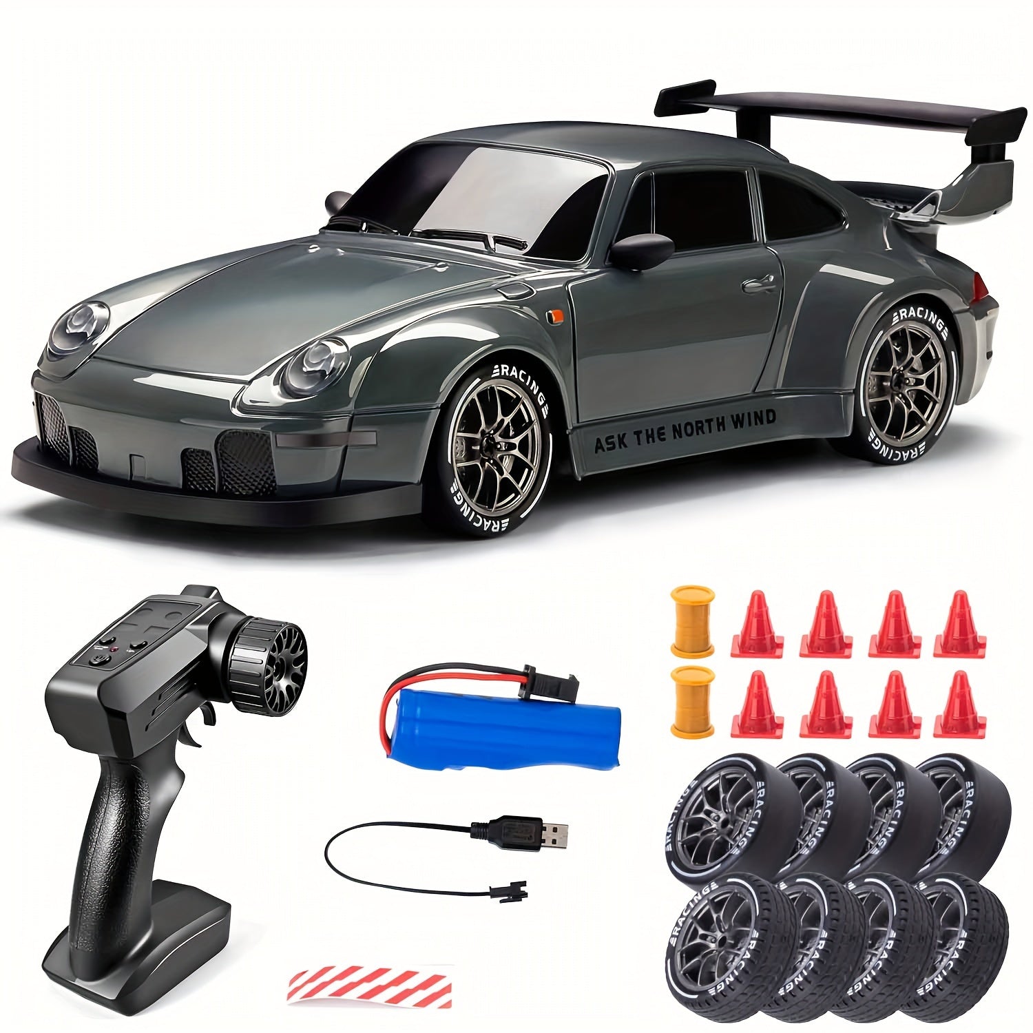 BowLift | 1:24 RC Drift Car | 4WD, LED Wheels & USB Rechargeable for Indoor and Outdoor Racing Fun