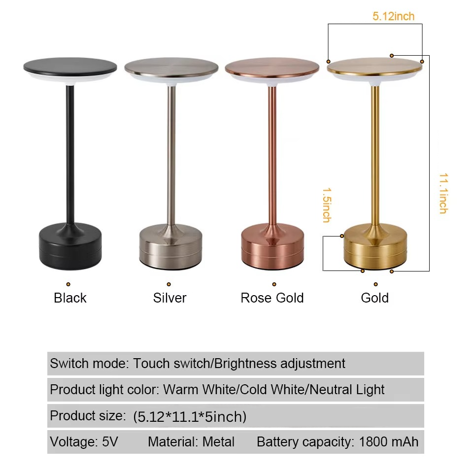 BowLift | USB Rechargeable LED Touch Sensor Table Lamp