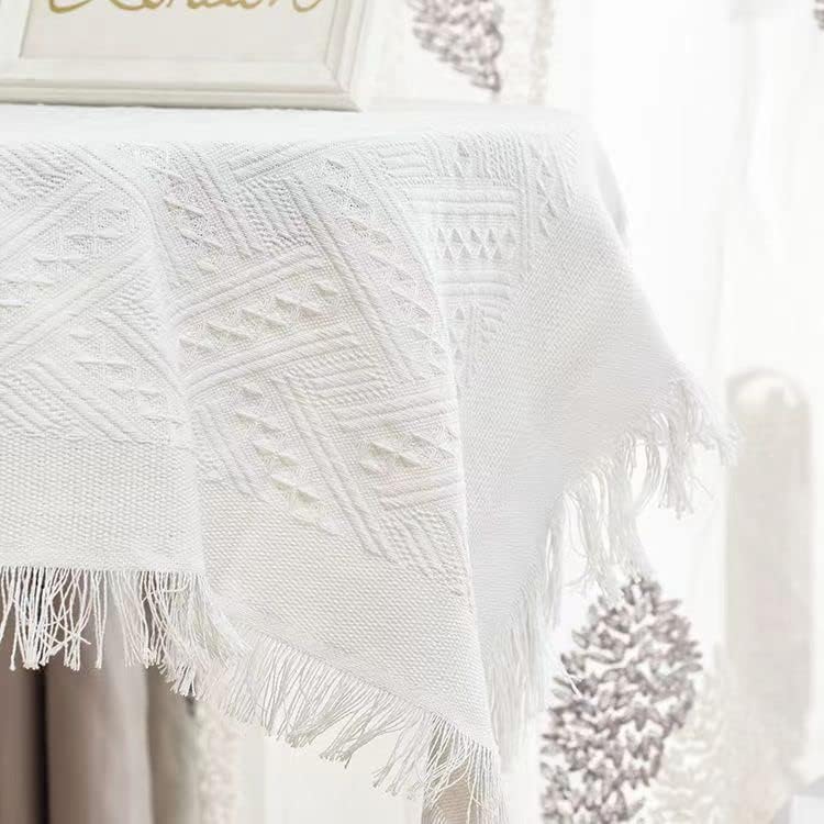 BowLift | Waffle Modern Tablecloth, Knitted Fabric Lace Coffee Cloth, Round Tablecloth, Rectangular Tablecloth