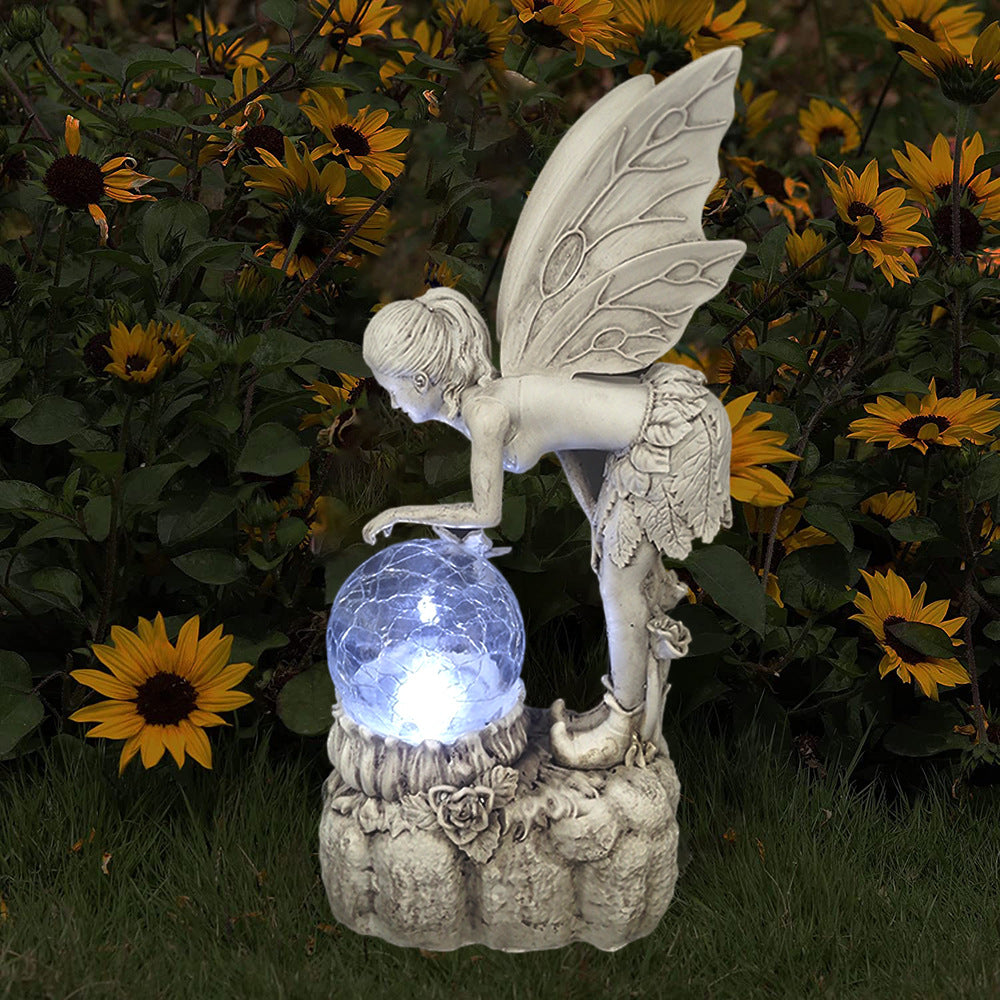 BowLift | Home garden solar energy decoration Fairy Statue