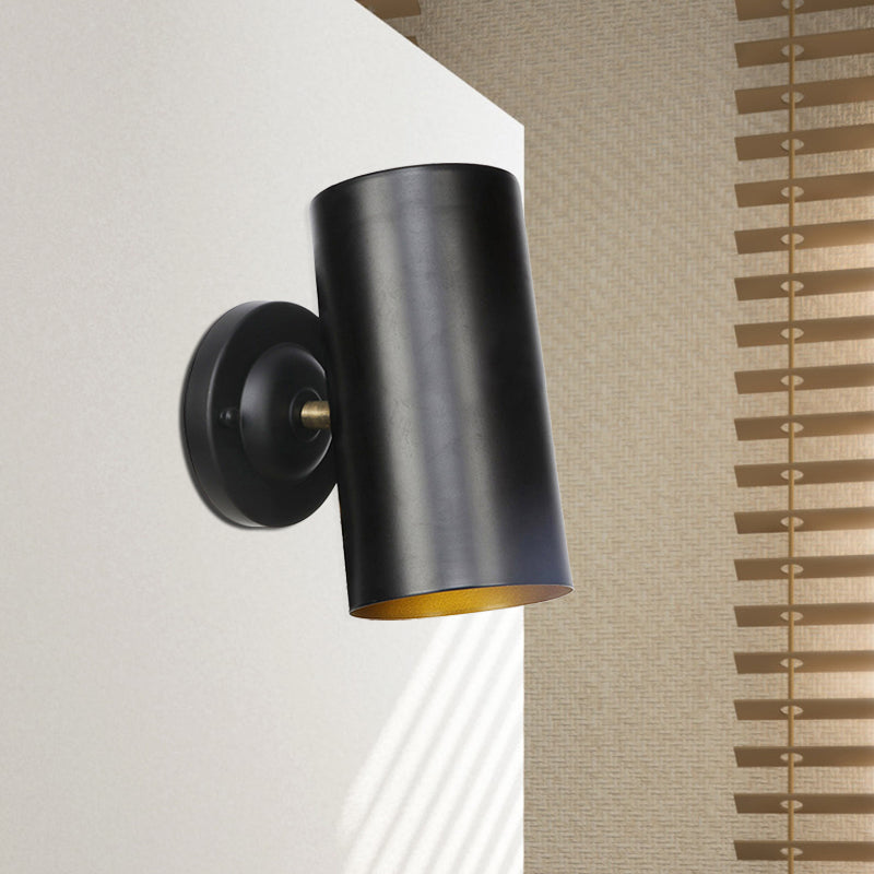 BowLift | 1 Light Cylindrical Wall Lamp Fixture Farmhouse Black Finish Metal Wall Mount Wall Lamp for Bedside, 4"/6" W