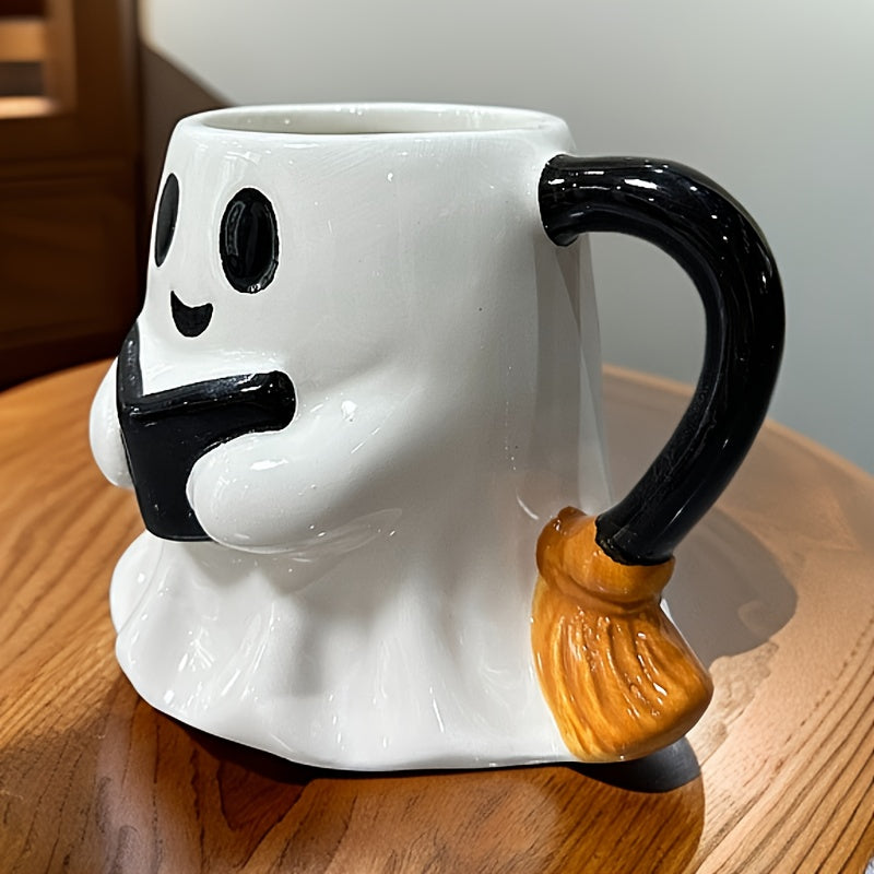 BowLift | Halloween Ghost Mug – Ceramic Mug with Laughing Ghost Design