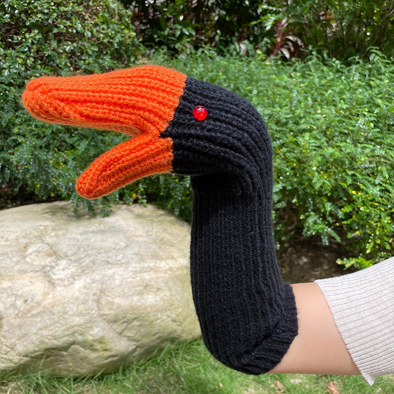 BowLift | Funny Crochet Goose Mittens