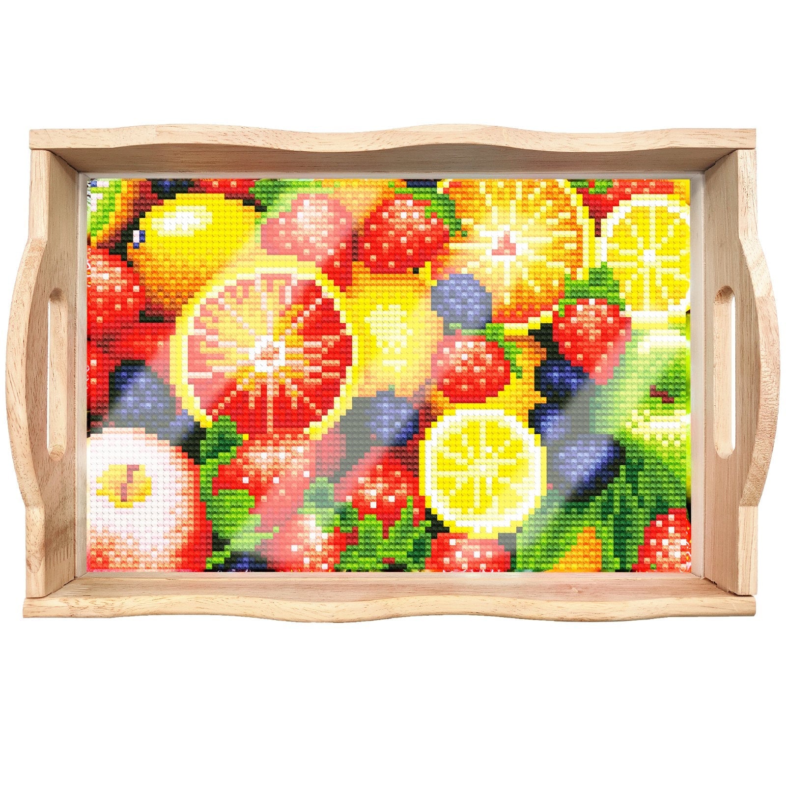BowLift | DIY Diamond Painting Wooden Tray Food Tray with Handle Living Room Decoration Mandala Wooden Tray Kit