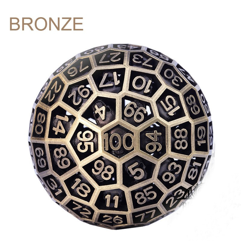 BowLift | 100 Sided Polyhedron Metal Dice with Numbering, Designed for Big Party & More Possibilities