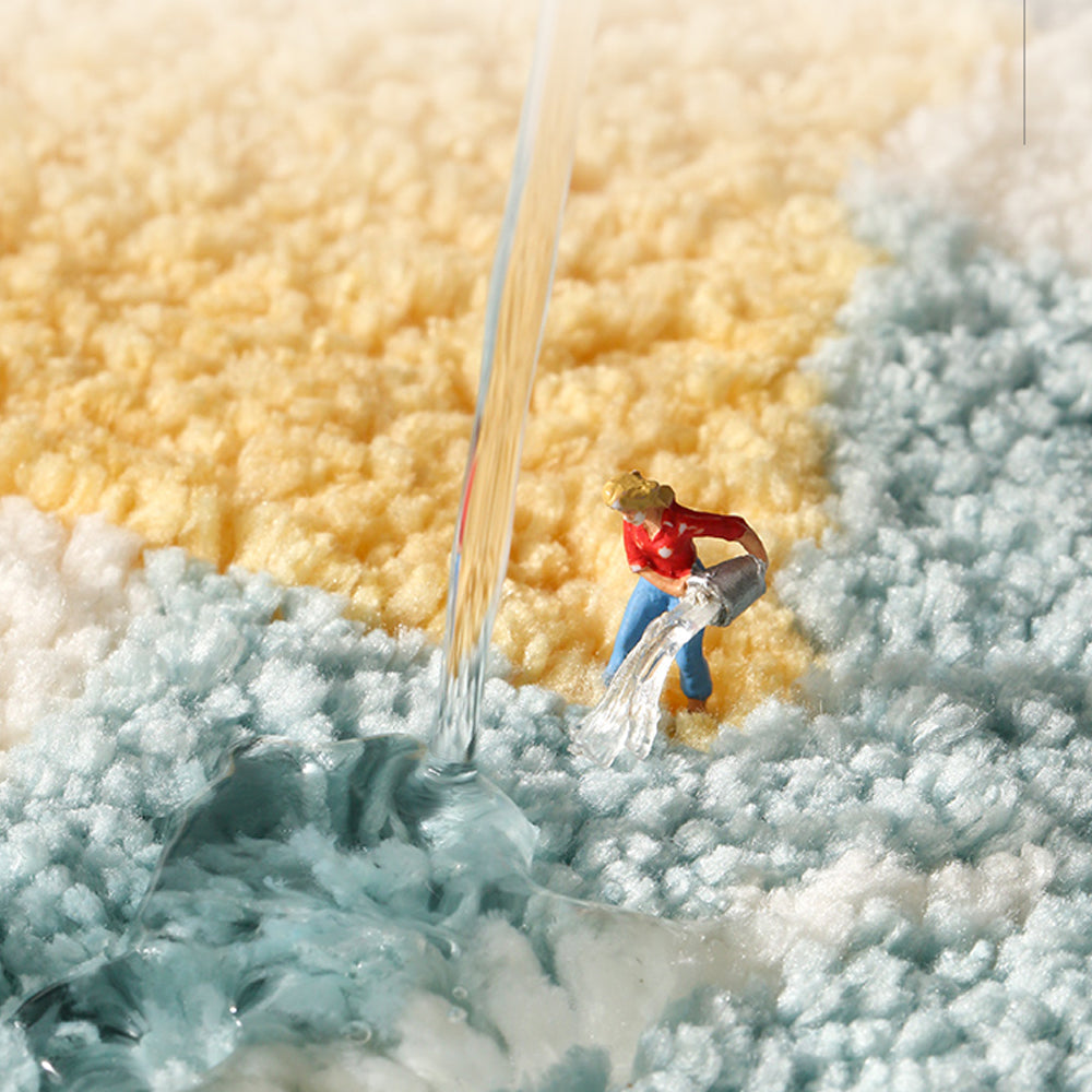 BowLift | Feblilac Get Naked White Floor Bathroom Mat, 50x80cm Bathroom Rug, Plush Water-Absorbent, Non-Slip Toilet Mat, Artificial Bathroom Mats, Best Bath Rugs