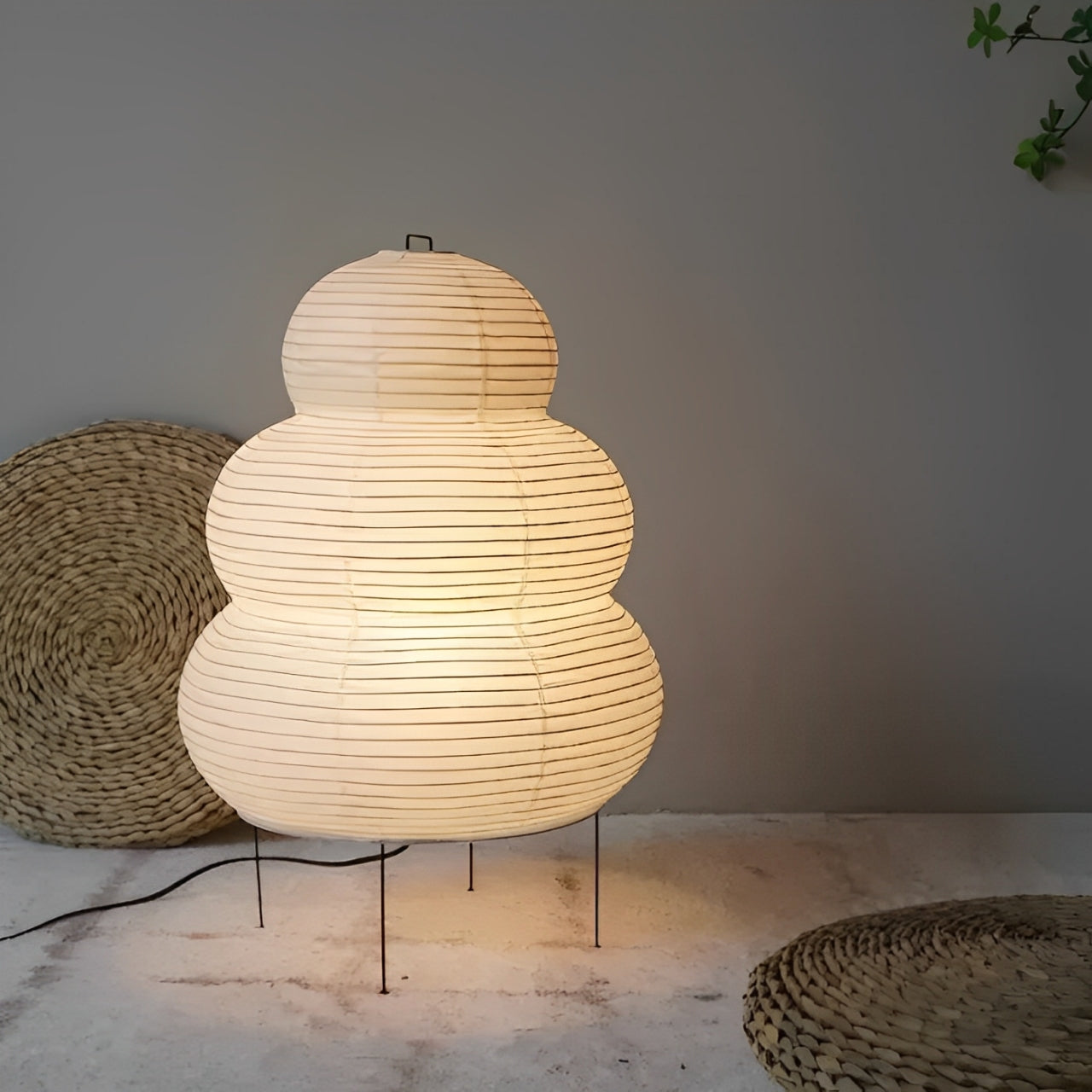 BowLift | Zen Floor Lamp – Japanese Wabi-Sabi Style with 3-Mode Dimmable LED Light
