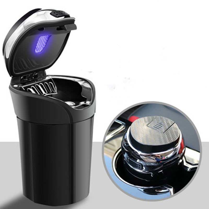 BowLift | Detachable Stainless Steel Car Ashtray with Lid and LED Light, Powered