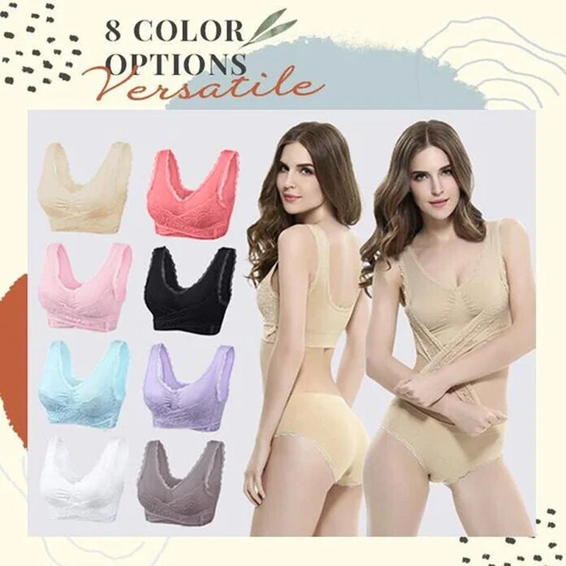 BowLift | Front Cross-Side Buckle Lace Bra