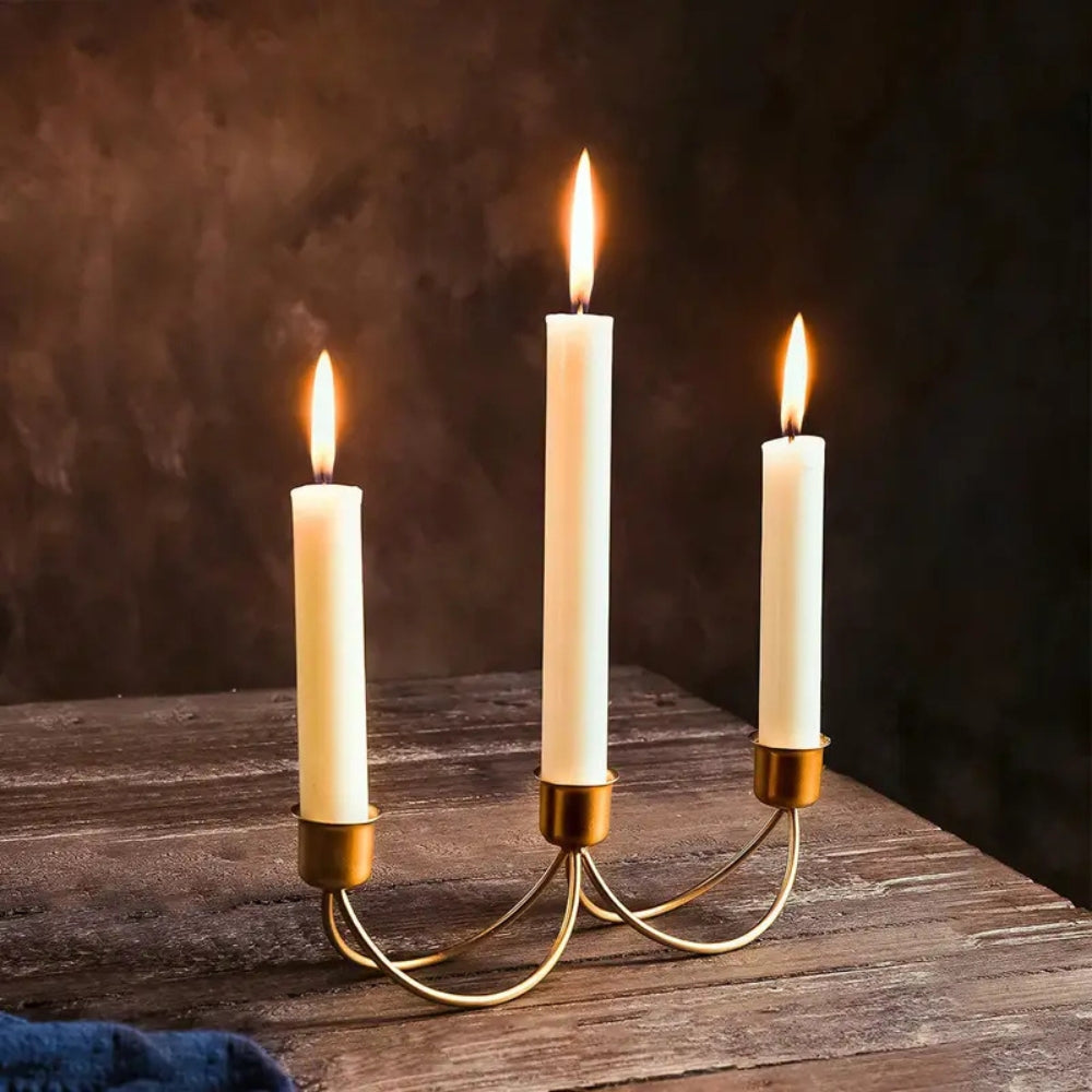 BowLift | Gilded Trio Iron Candle Holder