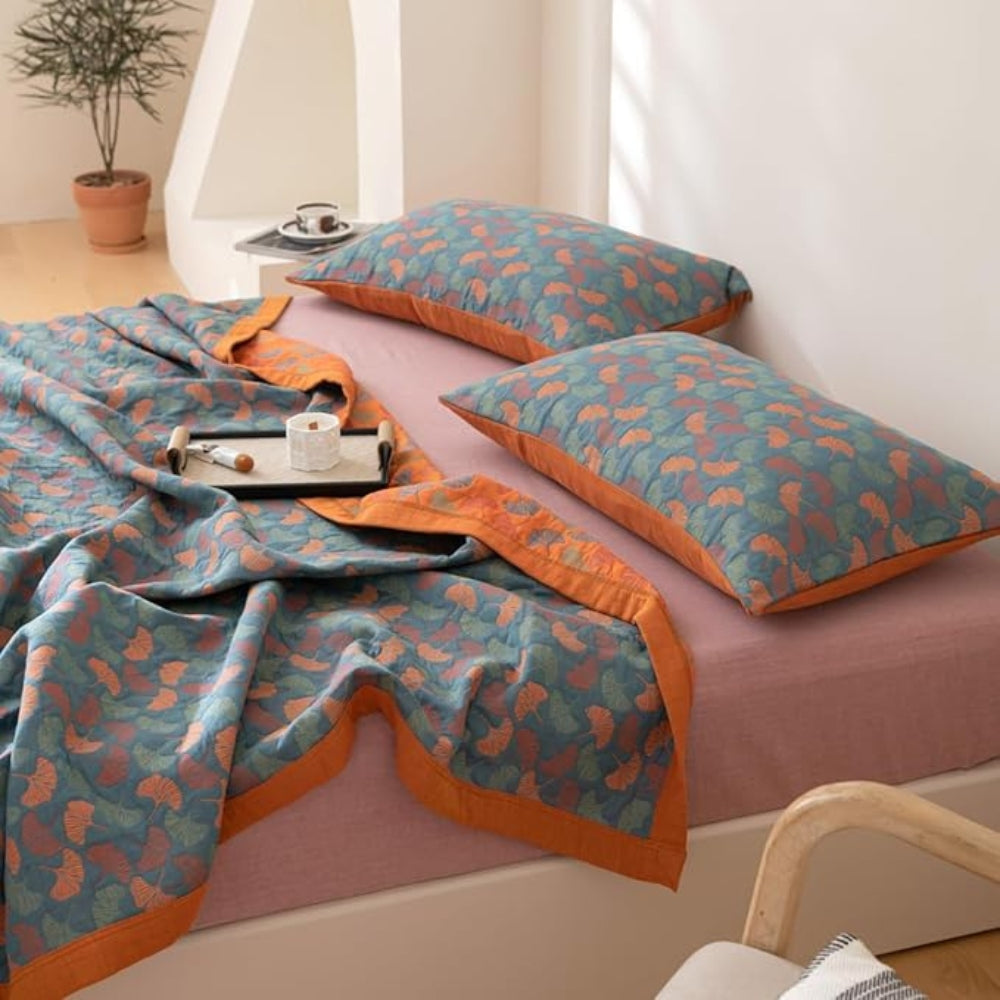 BowLift | Ginkgo Leaf Print Reversible Blanket