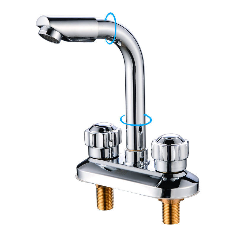 BowLift | 2-Handle Brushed Nickel Widespread Faucet 2-Hole Centered Bathroom Sink Faucet with Brass