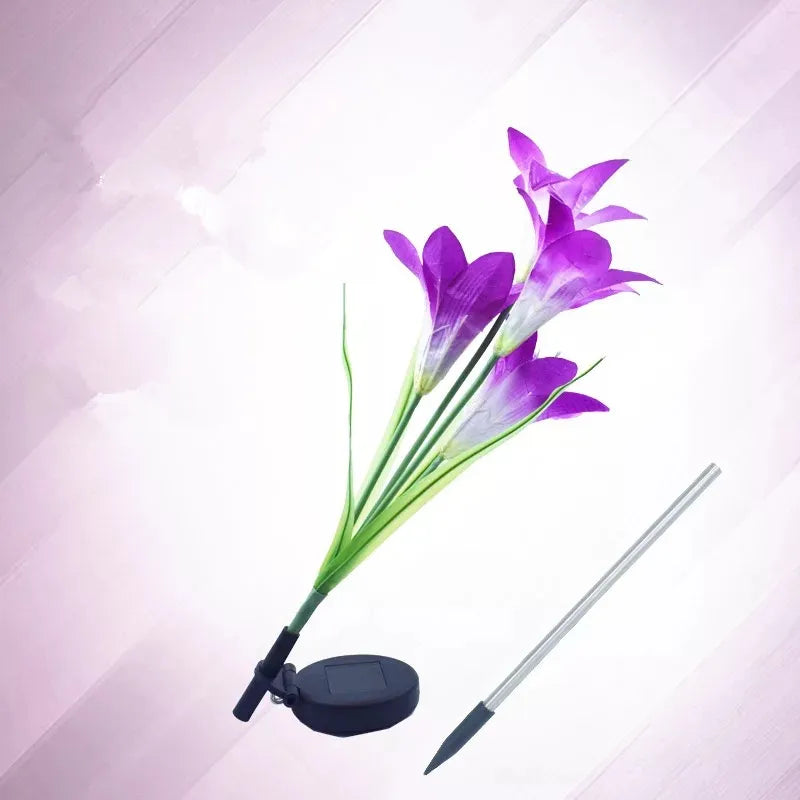 BowLift | Solar LED flower lights in lily shape – Color-changing garden lights with stake for outdoor areas
