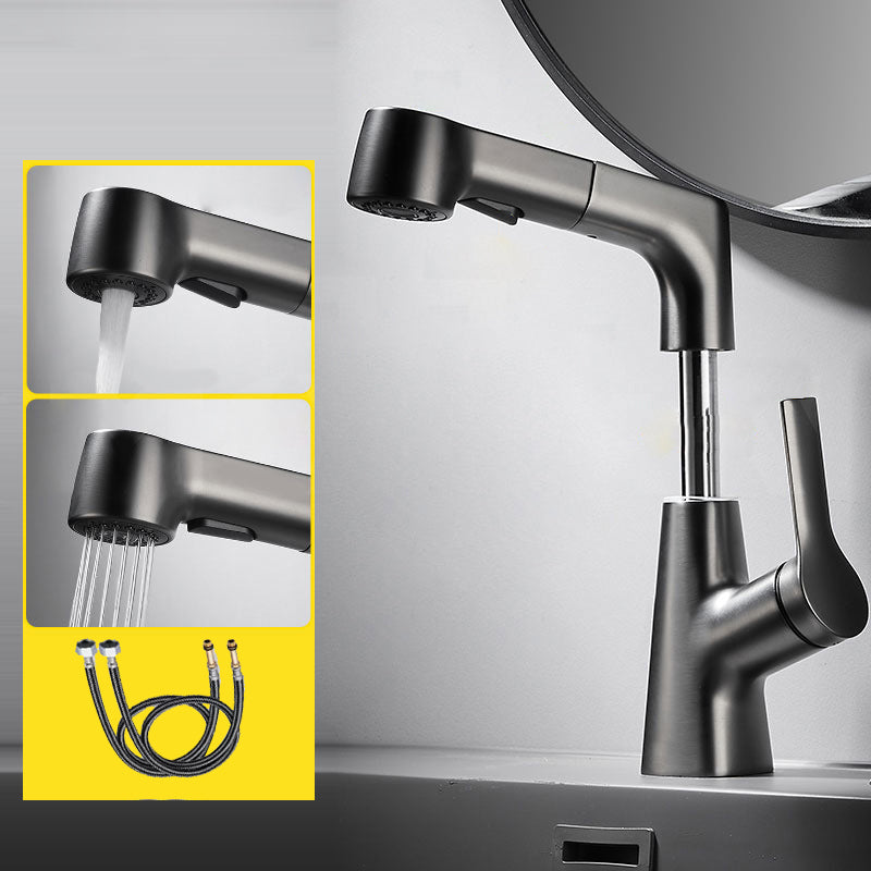 BowLift | 1-Handle Brushed Nickel Widespread Faucet Single Hole Bathroom Vessel Faucet with Brass