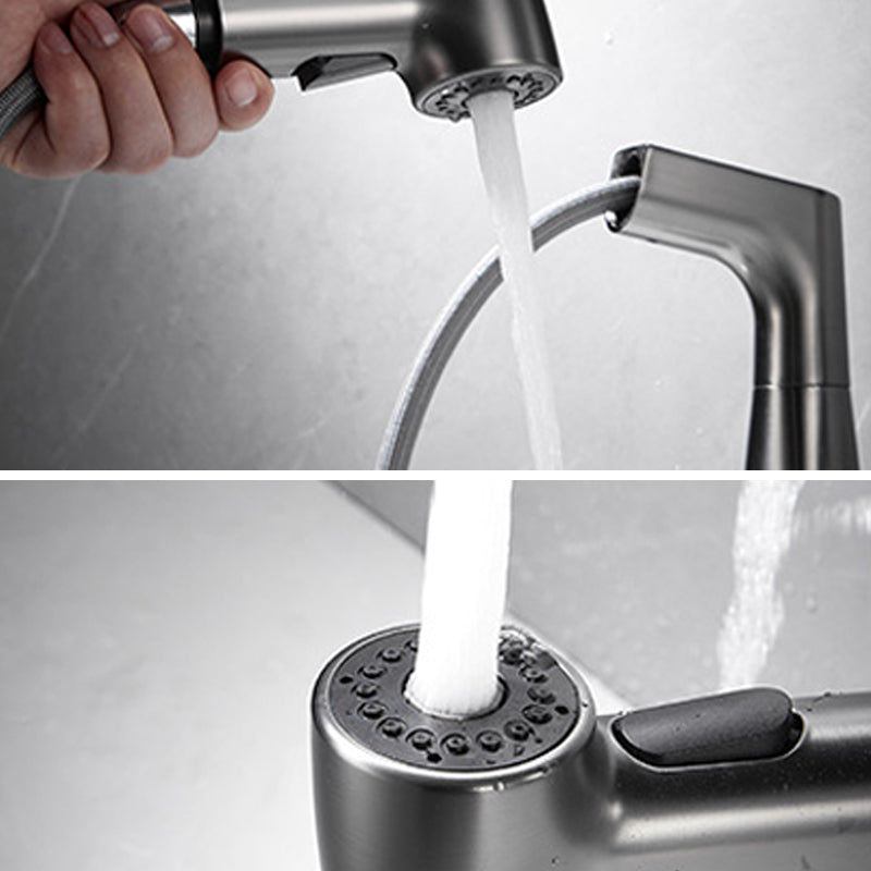 BowLift | 1-Handle Brushed Nickel Widespread Faucet Single Hole Bathroom Vessel Faucet with Brass